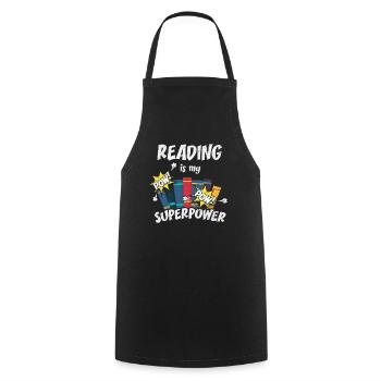 Reading Is My Superpower Book Bookworm Hero Teache - Cooking Apron - black - Front - AI Model Male 185 dark (185cm)