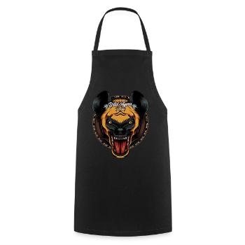 Cool Hyena Head Spotted Hyena Wildlife Gift Idea - Cooking Apron - black - Front - AI Model Male 185 dark (185cm)