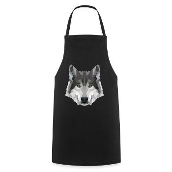 POLYGON WOLF WÖLFE HUSKY RUDEL HUND Rudel - Kochschürze - Schwarz - Vorne - AI Model Male 185 dark (185cm)