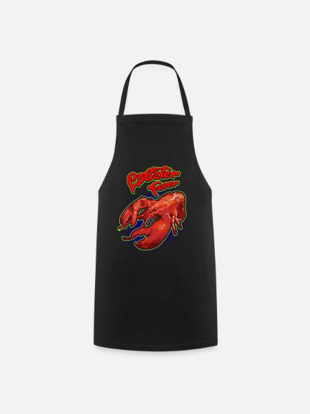Retro Grillkunst mit Lobster Design - Kochschürze - Schwarz