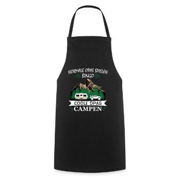 Cool Opas Camping Camping Opa Camping Holidays - Cooking Apron - black - Front - AI Model Male 185 dark (185cm)