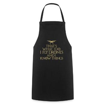 Drones - Drone pilot - Cooking Apron - black - Front - AI Model Male 185 dark (185cm)