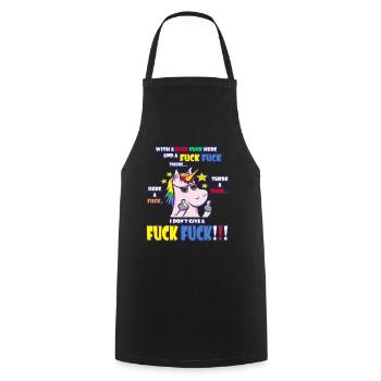 Naughty unicorn with a provocative statement - Cooking Apron - black - Front - AI Model Male 185 dark (185cm)