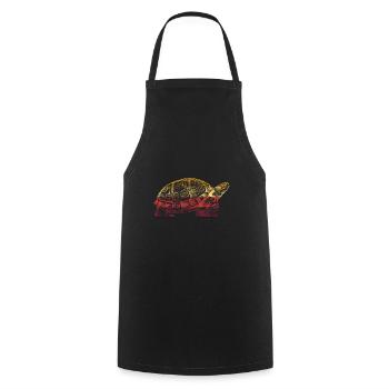Vintage Linie Kunst Cool Turtle Geschenk - Kochschürze - Schwarz - Vorne - AI Model Male 185 dark (185cm)