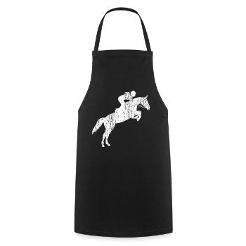 show jumping - Cooking Apron - black - Front - AI Model Male 185 dark (185cm)