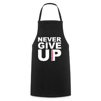 Never Give Up Liverpool - Football, Ballsport, Ball - Tablier de cuisine - noir - Devant - AI Model Male 185 dark (185cm)