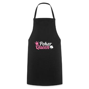 Poker Königin - Kochschürze - Schwarz - Vorne - AI Model Male 185 dark (185cm)
