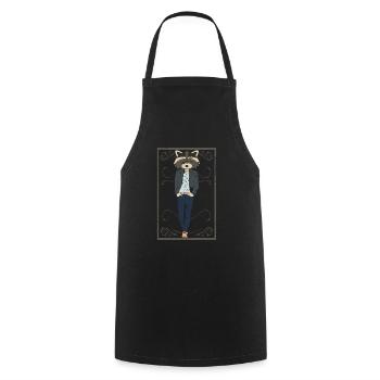 Man cool raccoon gift - Cooking Apron - black - Front - AI Model Male 185 dark (185cm)
