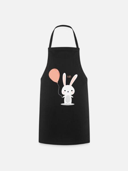 joli lapin - joli cadeau Balloon Summer - Tablier de cuisine - noir