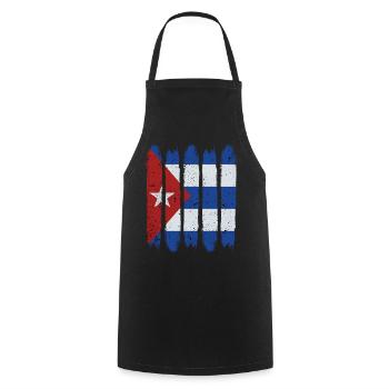 Cool Kuba Nationalflagge Modern Havanna Geschenk - Kochschürze - Schwarz - Vorne - AI Model Male 185 dark (185cm)