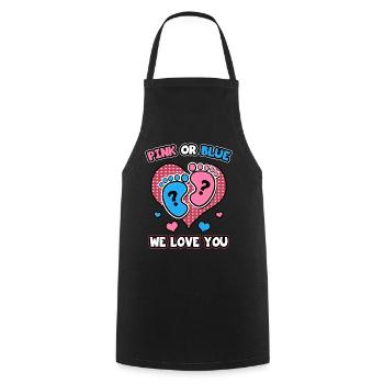Pink Or Blue We Love You - Cooking Apron - black - Front - AI Model Male 185 dark (185cm)