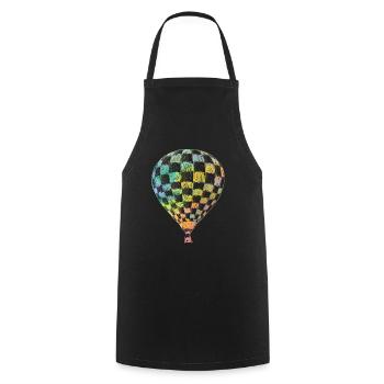 Ballon - rétro - Tablier de cuisine - noir - Devant - AI Model Male 185 dark (185cm)