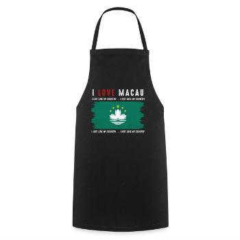 Macau - Cooking Apron - black - Front - AI Model Male 185 dark (185cm)