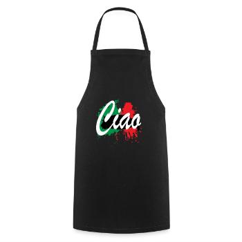 Italy Rome Europe - Cooking Apron - black - Front - AI Model Male 185 dark (185cm)