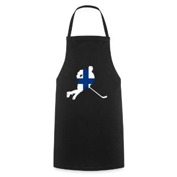 Eishockeyspieler Finnland - Kochschürze - Schwarz - Vorne - AI Model Male 185 dark (185cm)