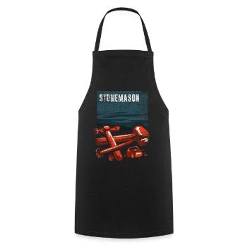 Stonemason gift - Cooking Apron - black - Front - AI Model Male 185 dark (185cm)