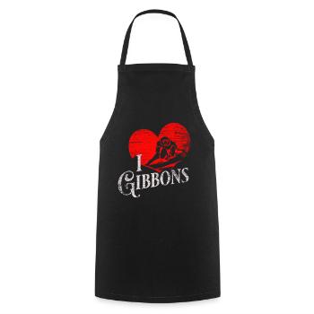 Cadeau Gibbon - Tablier de cuisine - noir - Devant - AI Model Male 185 dark (185cm)
