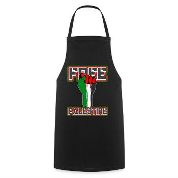 Free Palestine - Faust von Palästina, Palestina - Kochschürze - Schwarz - Vorne - AI Model Male 185 dark (185cm)