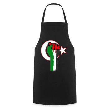 Fist of Palestina - Turkey, flag, help, Gaza - Cooking Apron - black - Front - AI Model Male 185 dark (185cm)