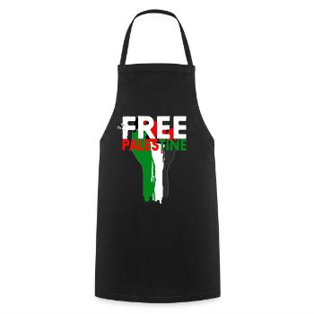 Free Palestine - Faust von Palästina, Palestina - Kochschürze - Schwarz - Vorne - AI Model Male 185 dark (185cm)