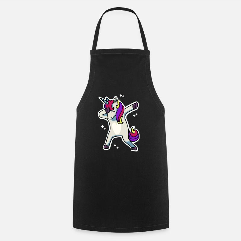 Einhorn Tanz Dabbing Party Disco Electro Geschenk - Kochschürze - Schwarz