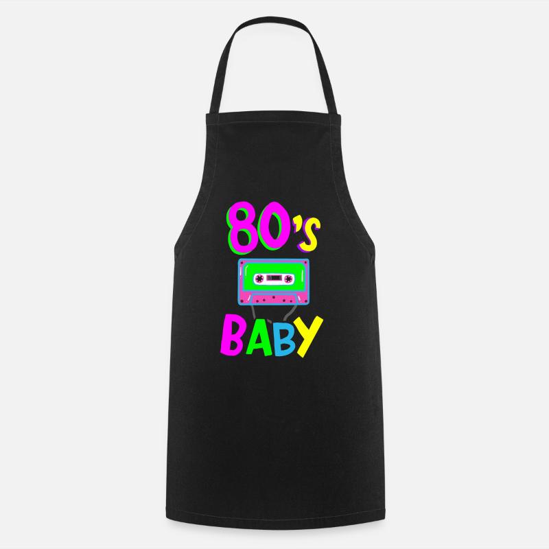 Années 80 - Tablier de cuisine - noir