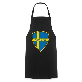 Schweden Wappen / Geschenk Skandinavien - Kochschürze - Schwarz - Vorne - AI Model Male 185 dark (185cm)
