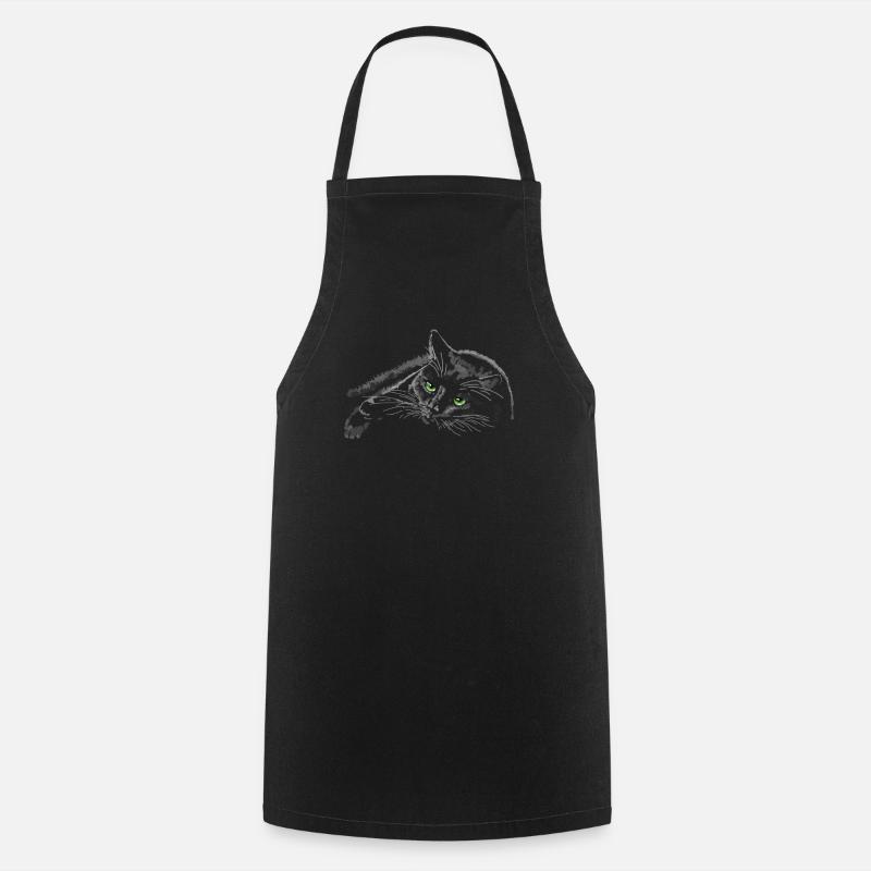 Schwarze Katze - Kochschürze - Schwarz