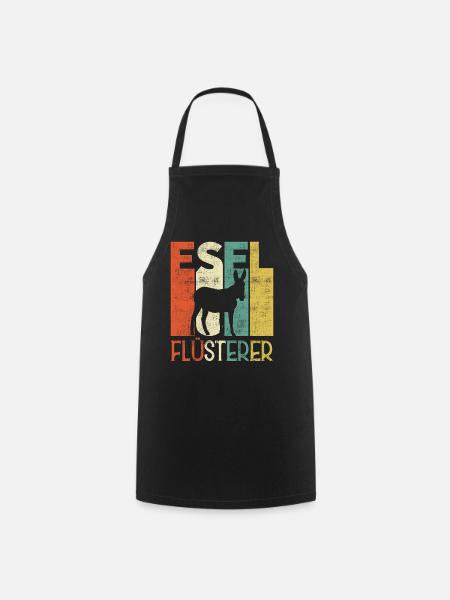 Retro Esel Flüsterer Besitzer - Kochschürze - Schwarz