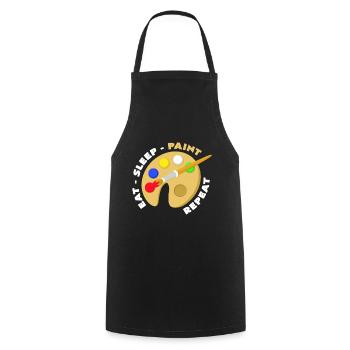 To paint - Cooking Apron - black - Front - AI Model Male 185 dark (185cm)