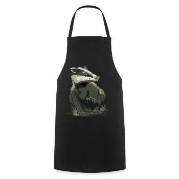 Miel Blaireau Miel Blaireau Forêt Animal Sauvage - Tablier de cuisine - noir - Devant - AI Model Male 185 dark (185cm)