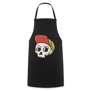 Skater Skull - Cooking Apron - black - Front - AI Model Male 185 dark (185cm)