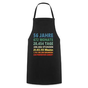 56 Jahre 56. Geburtstag Geschenk - Kochschürze - Schwarz - Vorne - AI Model Male 185 dark (185cm)