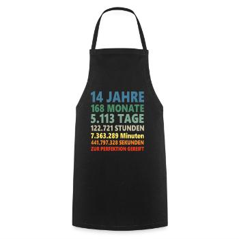 14 Jahre 14. Geburtstag Geschenk - Kochschürze - Schwarz - Vorne - AI Model Male 185 dark (185cm)