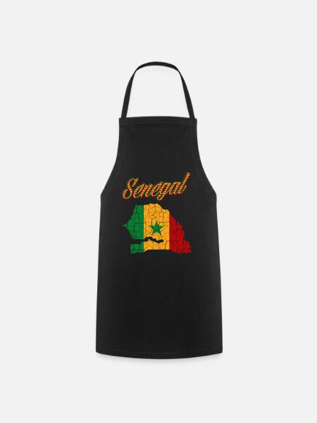 Cool Sénégal Contour Dakar Cadeau Pikine - Tablier de cuisine - noir