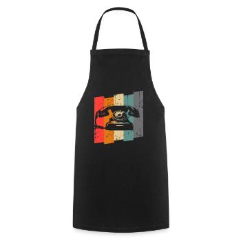 phone - Cooking Apron - black - Front - AI Model Male 185 dark (185cm)