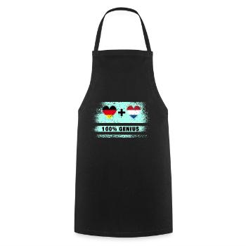 Germany and Netherlands 100% brilliant / Gift - Cooking Apron - black - Front - AI Model Male 185 dark (185cm)