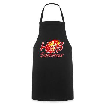 Sommer heiß HItze Spruch - Kochschürze - Schwarz - Vorne - AI Model Male 185 dark (185cm)