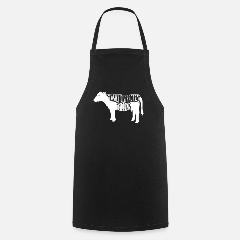 Farmer farmers cows cattle gift idea sayings - Cooking Apron - black