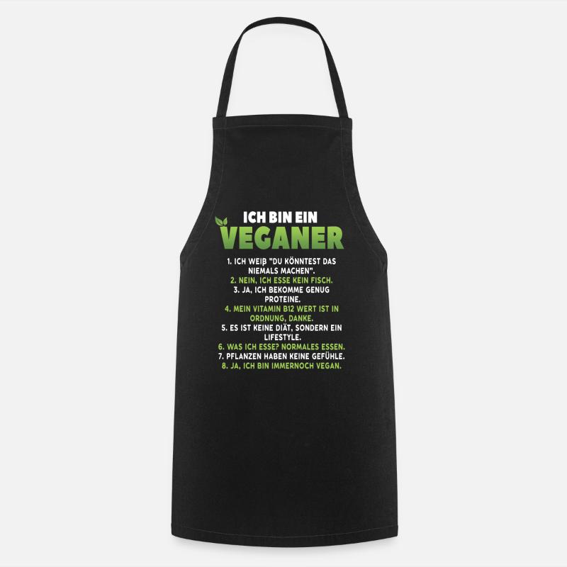 Vegan funny vegans - Cooking Apron - black