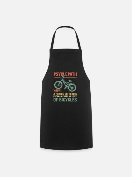 Psyclepath Funny Bicycle Gift Idea Definition - Cooking Apron - black