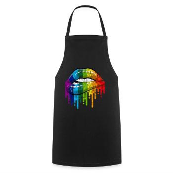Gay Pride - Tablier de cuisine - noir - Devant - AI Model Male 185 dark (185cm)
