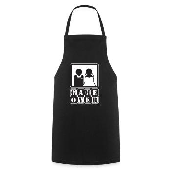 Enterrement de vie de garçon Game Over Sort - Tablier de cuisine - noir - Devant - AI Model Male 185 dark (185cm)