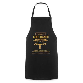 Line Dance Dancing Country Music - Cooking Apron - black - Front - AI Model Male 185 dark (185cm)