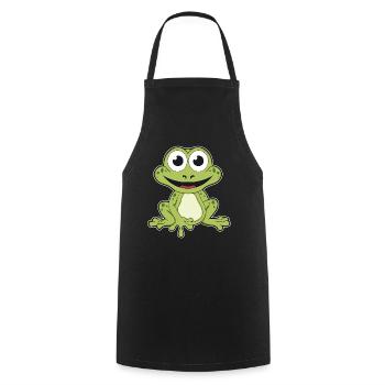 Frosch quark Tier Wildtier Natur Wald Frösche - Kochschürze - Schwarz - Vorne - AI Model Male 185 dark (185cm)