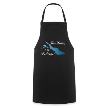 Konstanz am Bodensee Urlaub am See Souvenir - Kochschürze - Schwarz - Vorne - AI Model Male 185 dark (185cm)