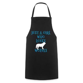 loups loup - Tablier de cuisine - noir - Devant - AI Model Male 185 dark (185cm)