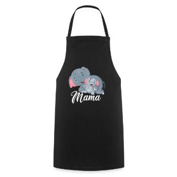 Maman Éléphant Aime votre bébé maedchen fête des mères - Tablier de cuisine - noir - Devant - AI Model Male 185 dark (185cm)