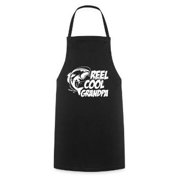 Fishing angler fishing - Reel cool grandpa - Cooking Apron - black - Front - AI Model Male 185 dark (185cm)