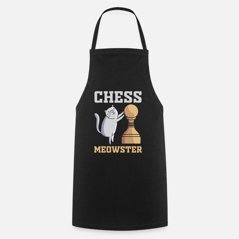 Chats Cat - Chess Meowster Chess Master - Tablier de cuisine - noir
